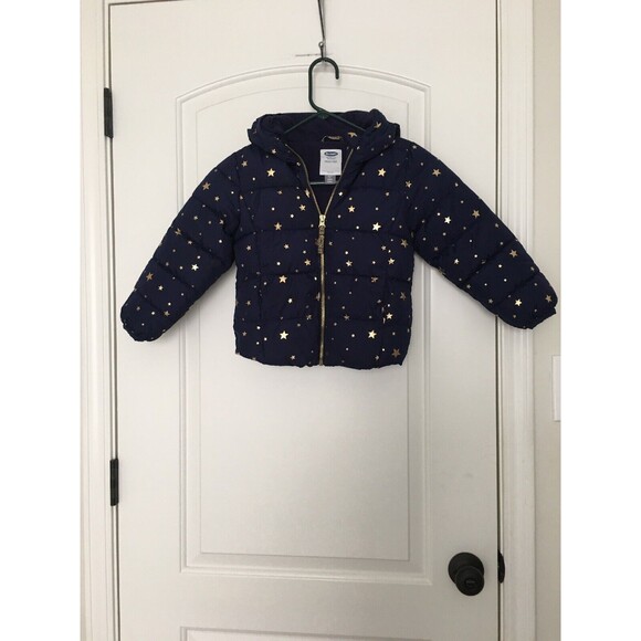 Old Navy Frost Free Girls Star Pattern Full Zip Puffer Coat Jacket Size XS - Picture 1 of 10